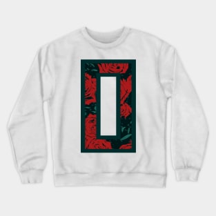 Modern Rose Floral Initial Name Alphabet - Letter O Crewneck Sweatshirt